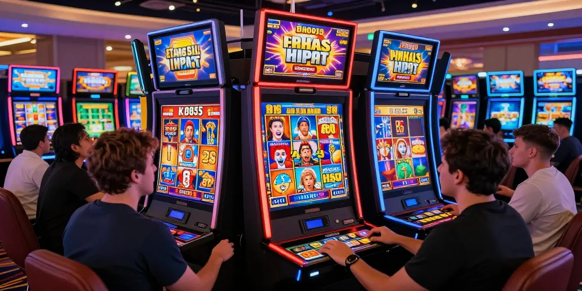 Slot gacor terbaik di SIS4D, pemain merayakan kemenangan di kasino online dengan grafik berwarna cerah.