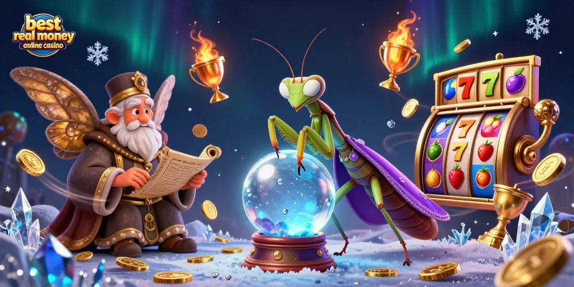 Engage in the best real money online casino with fortune teller, moth librarian, and vibrant slot reels.