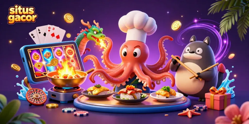 Menangkan permainan di situs gacor dengan ilustrasi slot yang memikat dan karakter unik.